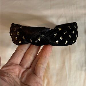 Lele Sadoughi Black Kids Headband with Gold Stars